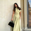 2024 Summer Women Elegant Pleated Green Dress Female O Neck Short Sleeve Patchwork Long Dresses Lady Street Partywear Vestidos - Slobuy
