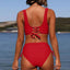 2024 Women's Swimwear 2 Pieces High Waist Padded Bikini Push Up Bikini Sets Two Piece Backless Swimsuit - Slobuy