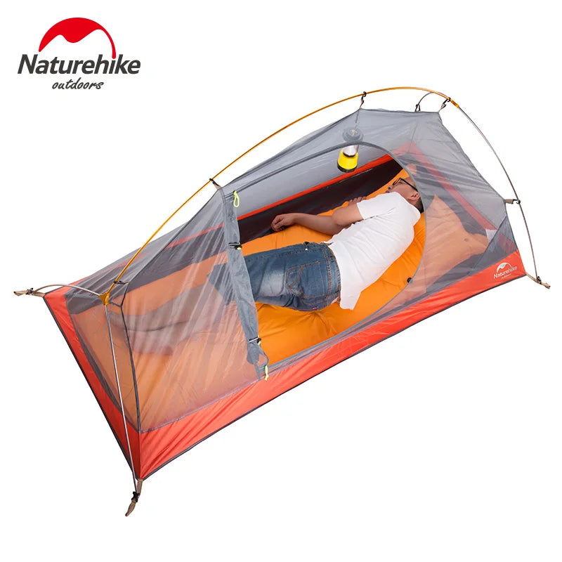 Naturehike Professional Single Cycling Tent Portable Double Layer 210T/20D Nylon Silicone Tent for 3 Seasons Cycling - Slobuy