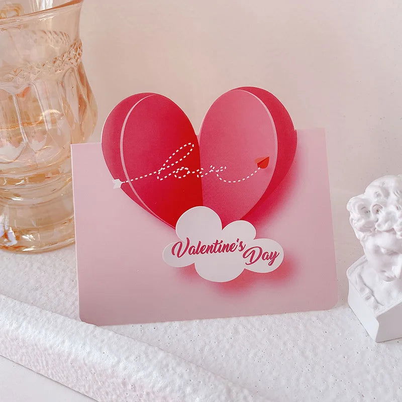 20Pcs 3D Cloud Heart Fold Handwritten Paper Greeting Cards Bouquet Wishes Message Card for Wedding Valentine's Day Party Decor - Slobuy