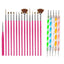 5/20Pcs Nail Art Brush Design Tip Painting Drawing Carving Dotting Pen FlatFan Liner Acrylic Gel UV Polish Manicure Tools - Slobuy