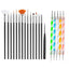 5/20Pcs Nail Art Brush Design Tip Painting Drawing Carving Dotting Pen FlatFan Liner Acrylic Gel UV Polish Manicure Tools - Slobuy