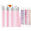 5/20Pcs Nail Art Brush Design Tip Painting Drawing Carving Dotting Pen FlatFan Liner Acrylic Gel UV Polish Manicure Tools - Slobuy