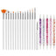5/20Pcs Nail Art Brush Design Tip Painting Drawing Carving Dotting Pen FlatFan Liner Acrylic Gel UV Polish Manicure Tools - Slobuy