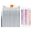 5/20Pcs Nail Art Brush Design Tip Painting Drawing Carving Dotting Pen FlatFan Liner Acrylic Gel UV Polish Manicure Tools - Slobuy