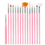 5/20Pcs Nail Art Brush Design Tip Painting Drawing Carving Dotting Pen FlatFan Liner Acrylic Gel UV Polish Manicure Tools - Slobuy