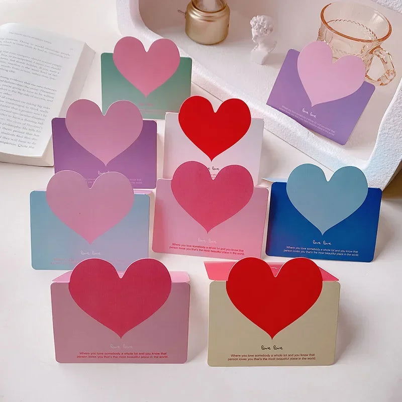 20Pcs Romantic LOVE Heart Postcard Greeting Card Valentine's Day Gift Card Wedding Invitations Card Thank You Message Cards - Slobuy
