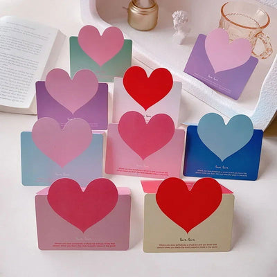 20Pcs Romantic LOVE Heart Postcard Greeting Card Valentine's Day Gift Card Wedding Invitations Card Thank You Message Cards - Slobuy