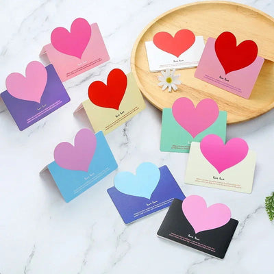 20Pcs Romantic LOVE Heart Postcard Greeting Card Valentine's Day Gift Card Wedding Invitations Card Thank You Message Cards - Slobuy