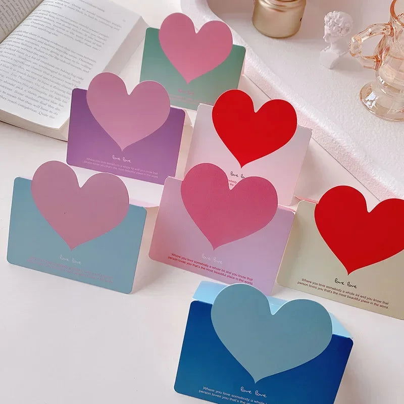 20Pcs Romantic LOVE Heart Postcard Greeting Card Valentine's Day Gift Card Wedding Invitations Card Thank You Message Cards - Slobuy