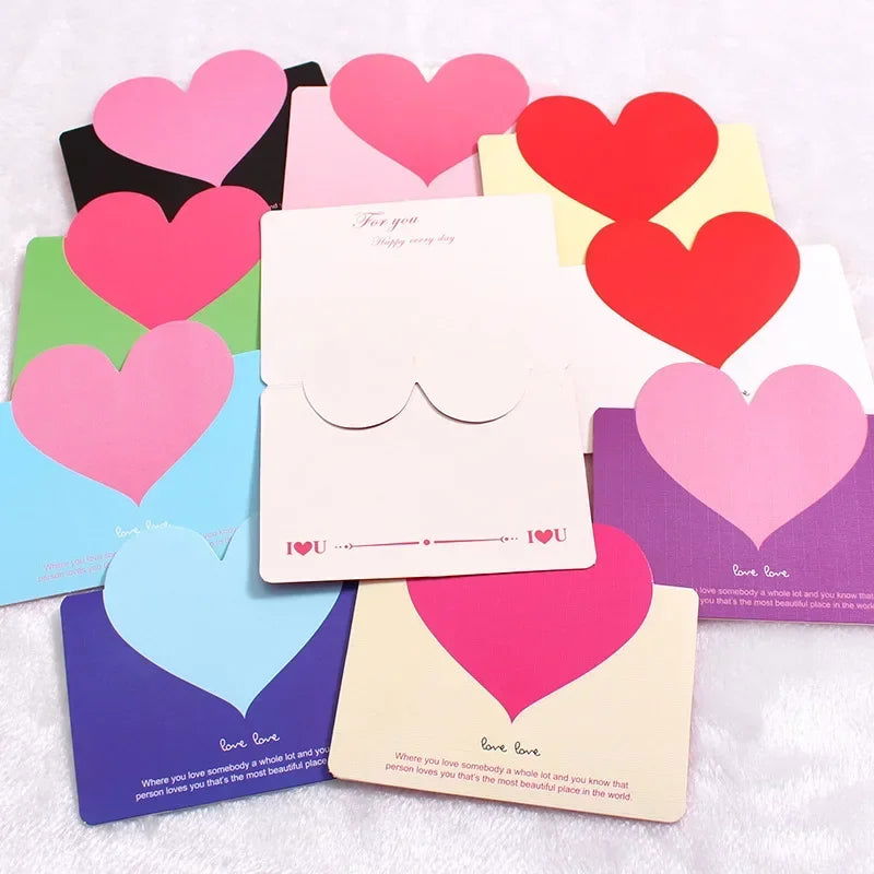 20Pcs Romantic LOVE Heart Postcard Greeting Card Valentine's Day Gift Card Wedding Invitations Card Thank You Message Cards - Slobuy