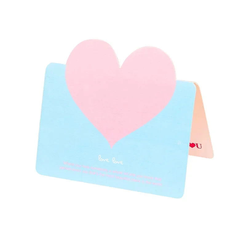 20Pcs Romantic LOVE Heart Postcard Greeting Card Valentine's Day Gift Card Wedding Invitations Card Thank You Message Cards - Slobuy