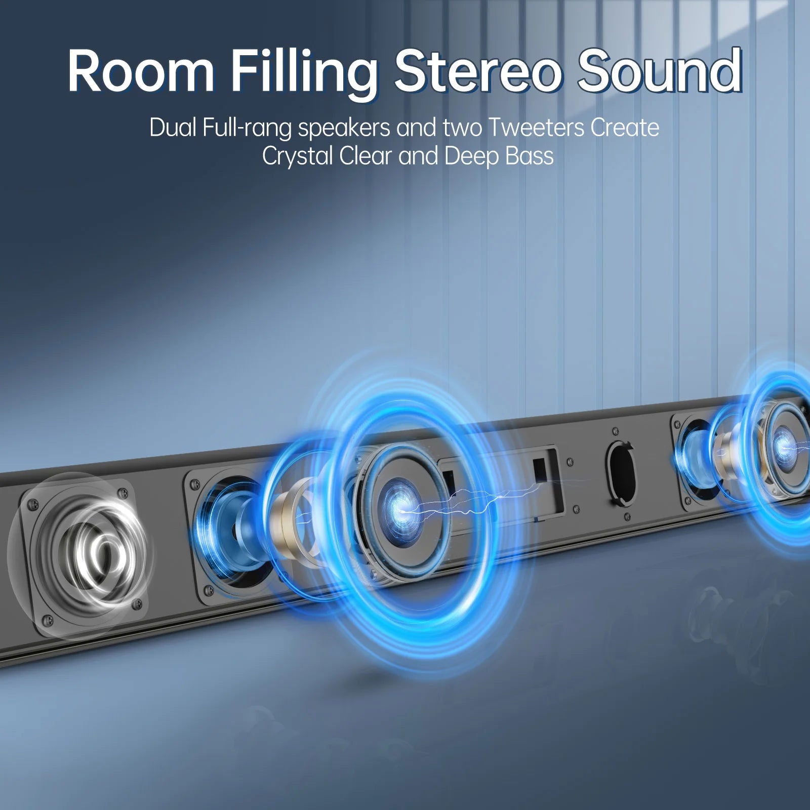 20W Soundbar Bluetooth Speaker Desktop Home TV Outdoor Super Power Sound TV Projector Subwoofer Portable Sound bar - Slobuy