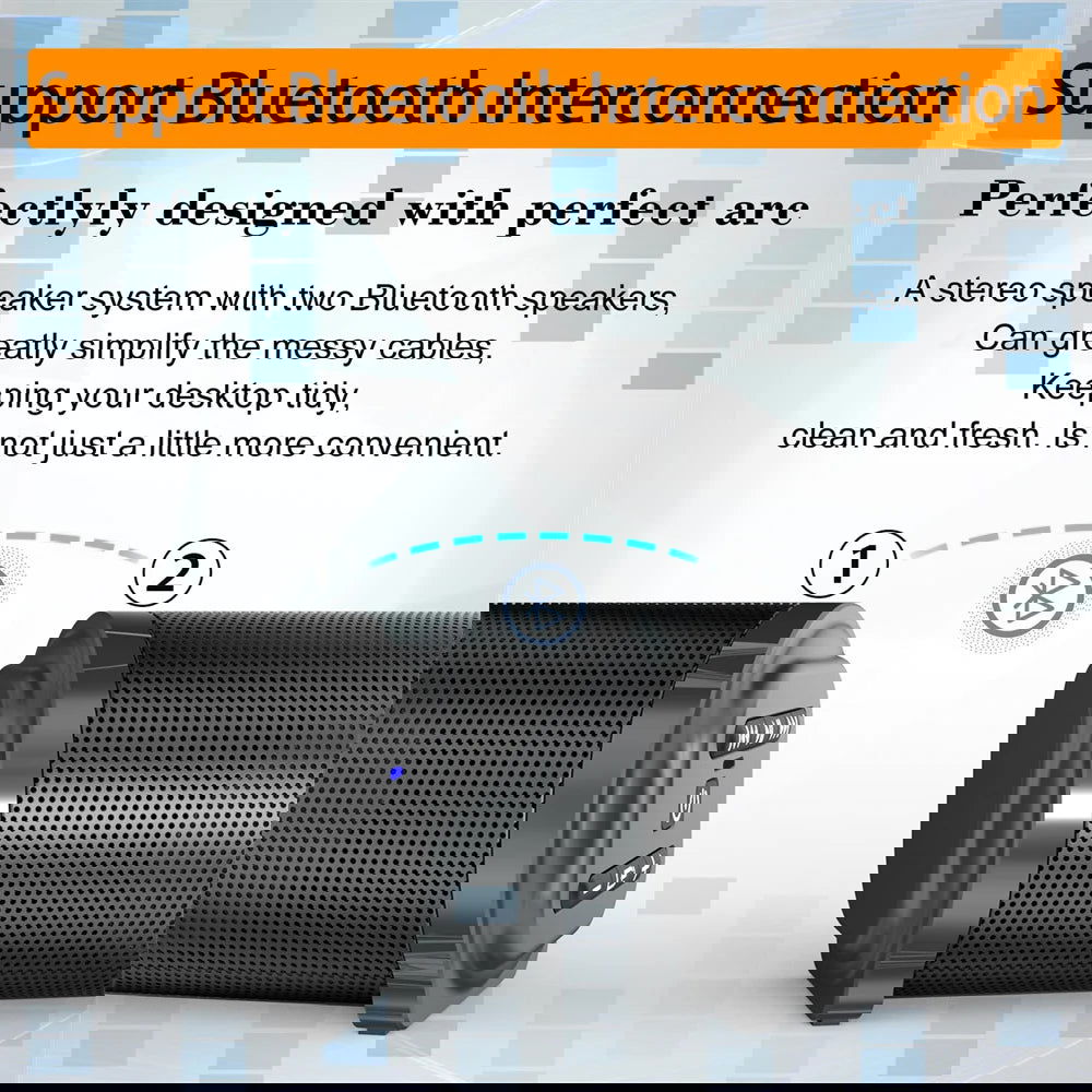 20W Soundbar Bluetooth Speaker Desktop Home TV Outdoor Super Power Sound TV Projector Subwoofer Portable Sound bar - Slobuy