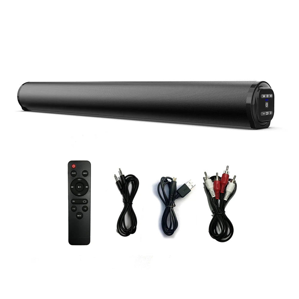 20W Soundbar Bluetooth Speaker Desktop Home TV Outdoor Super Power Sound TV Projector Subwoofer Portable Sound bar - Slobuy