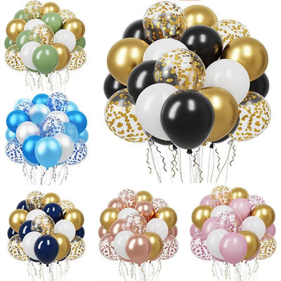 20 Pcs 12 Inch Latex Confetti Balloons Kit With Ribbons for Birthday Wedding Baby Shower Graduation Party Decorations - Slobuy