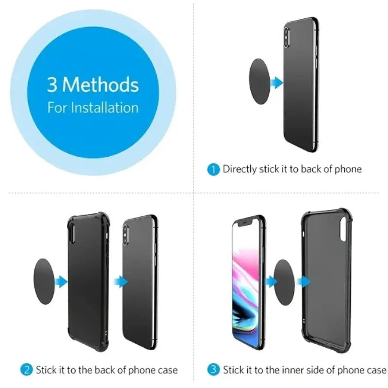 5/10/20 Pcs Stickers Metal Plate Disk Iron Sheet For Magnet Mobile Phone Holder For Magnetic Car Phone Stand Holders - Slobuy