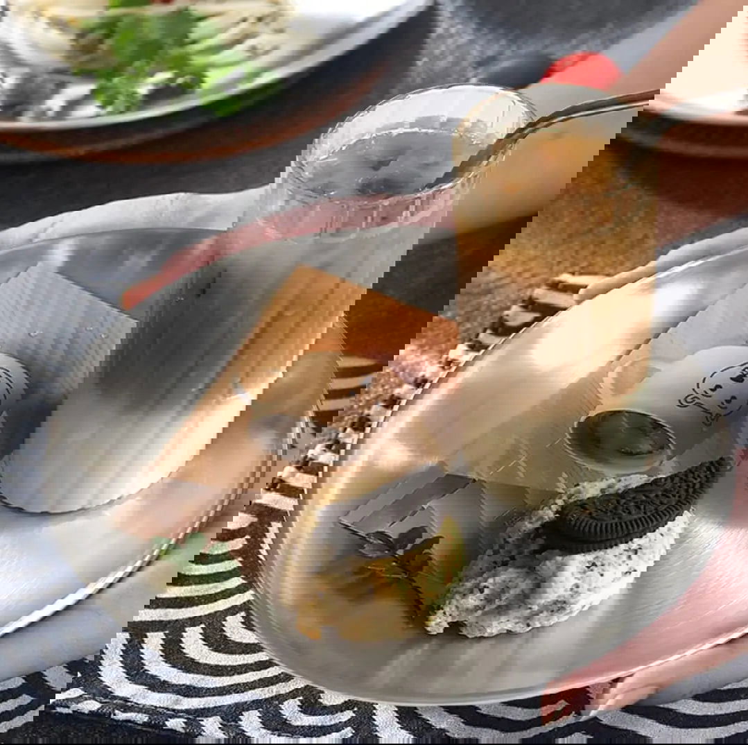 20cm Round Metal Dish Camping Stainless Steel 304 Serving Dinner Plates 4 Pack with alleco cotton bag for BBQ, Snack, Salad - Slobuy