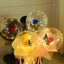 20inchTransparent Bobo Balloon LED Luminous Rose Balloons Valentine's Day Wedding Birthday Party Decor Inflatable Bubble Ballon - Slobuy