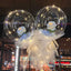 20inchTransparent Bobo Balloon LED Luminous Rose Balloons Valentine's Day Wedding Birthday Party Decor Inflatable Bubble Ballon - Slobuy