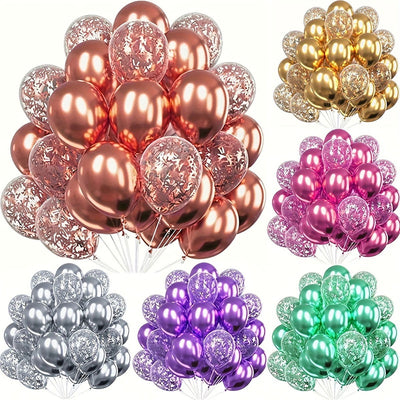 20pcs Metallic Confetti Balloons Party Latex Balloons for Birthday Weddings Anniversary Valentine's Day Party Decorations - Slobuy