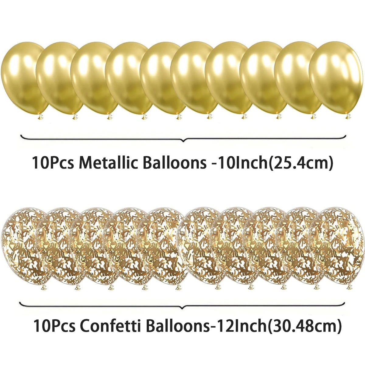 20pcs Metallic Confetti Balloons Party Latex Balloons for Birthday Weddings Anniversary Valentine's Day Party Decorations - Slobuy