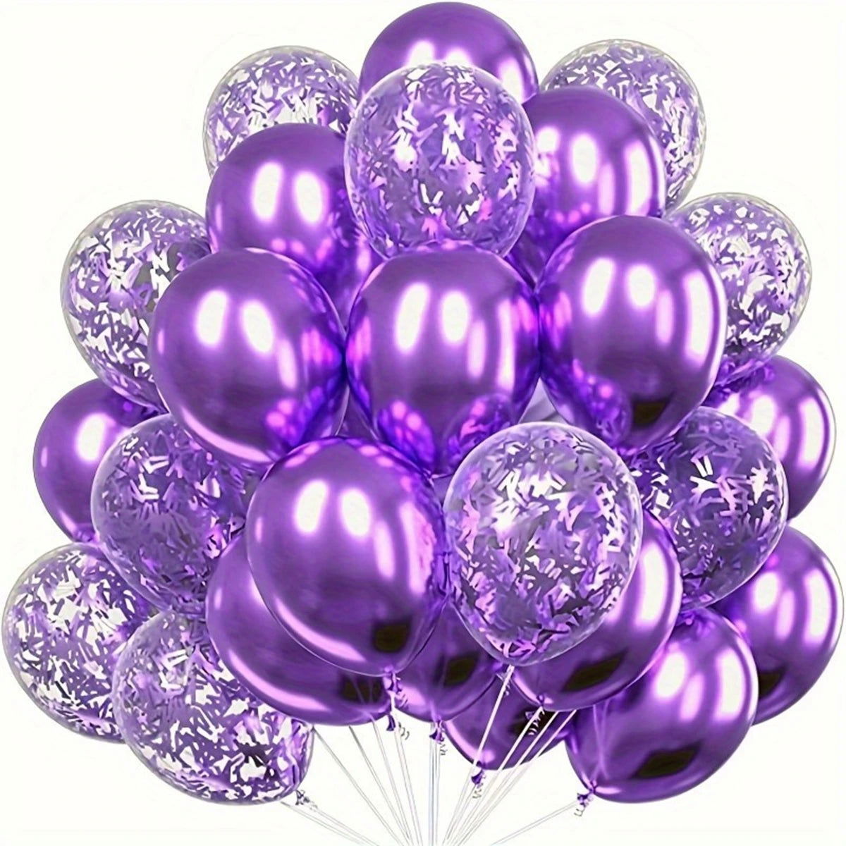 20pcs Metallic Confetti Balloons Party Latex Balloons for Birthday Weddings Anniversary Valentine's Day Party Decorations - Slobuy