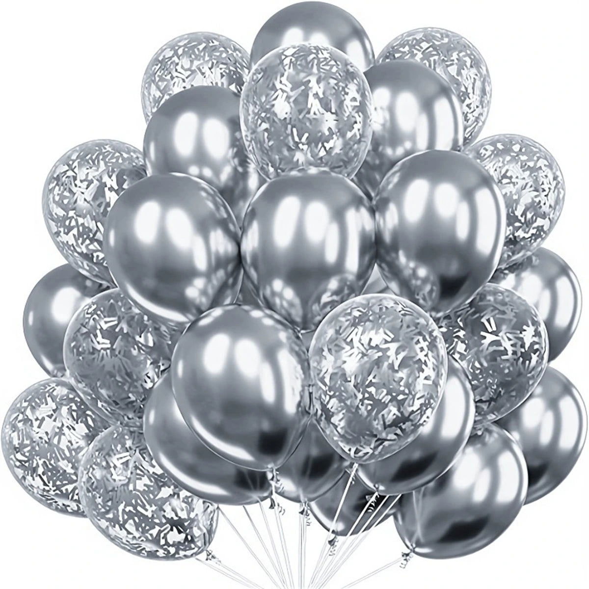 20pcs Metallic Confetti Balloons Party Latex Balloons for Birthday Weddings Anniversary Valentine's Day Party Decorations - Slobuy