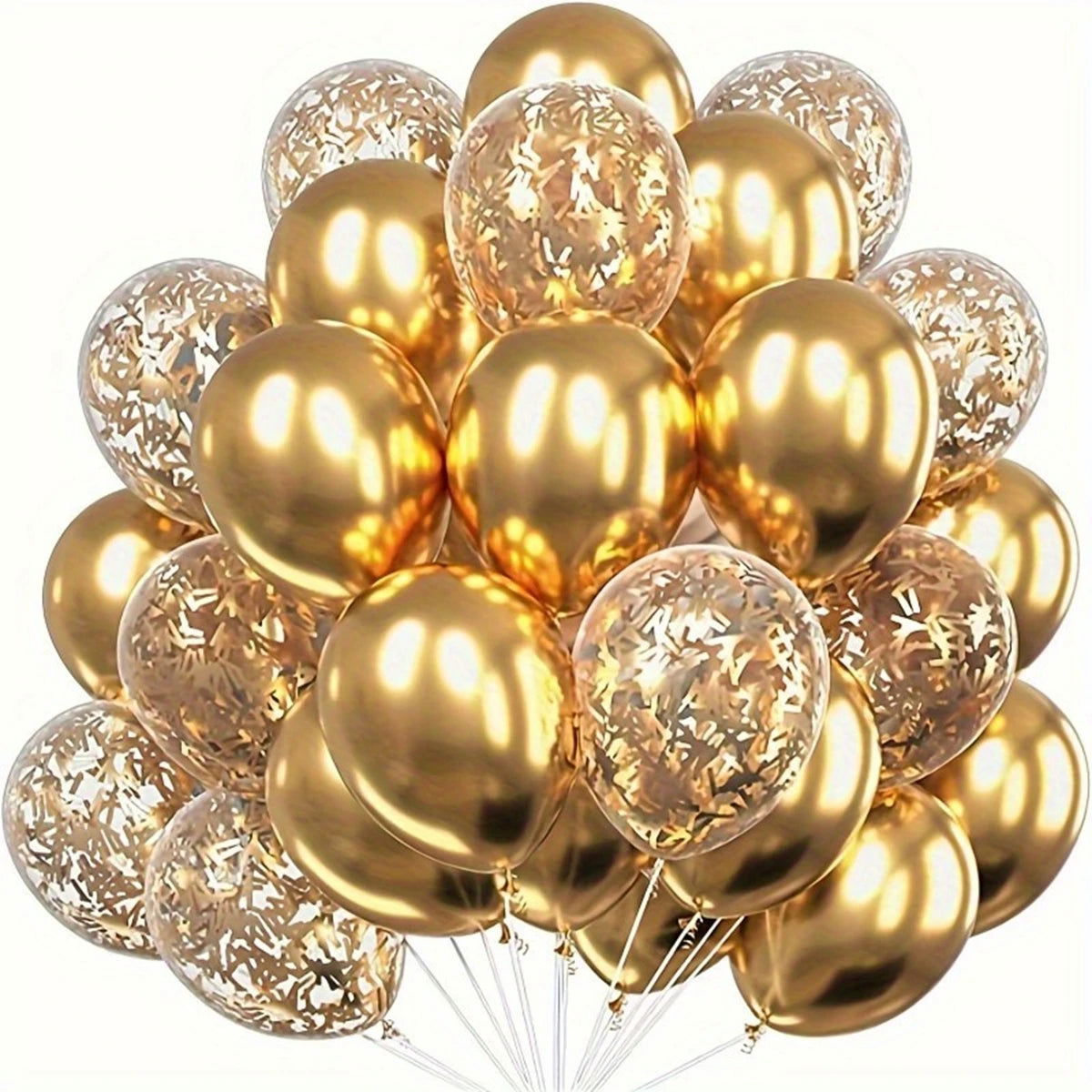 20pcs Metallic Confetti Balloons Party Latex Balloons for Birthday Weddings Anniversary Valentine's Day Party Decorations - Slobuy