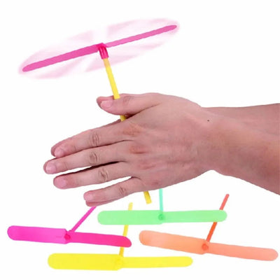 10/20pcs Novelty Plastic Bamboo Dragonfly Propeller Outdoor Classic Toy Kid Gift Rotating Flying Arrow Multicolor Random Color - Slobuy