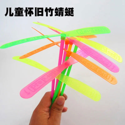 10/20pcs Novelty Plastic Bamboo Dragonfly Propeller Outdoor Classic Toy Kid Gift Rotating Flying Arrow Multicolor Random Color - Slobuy
