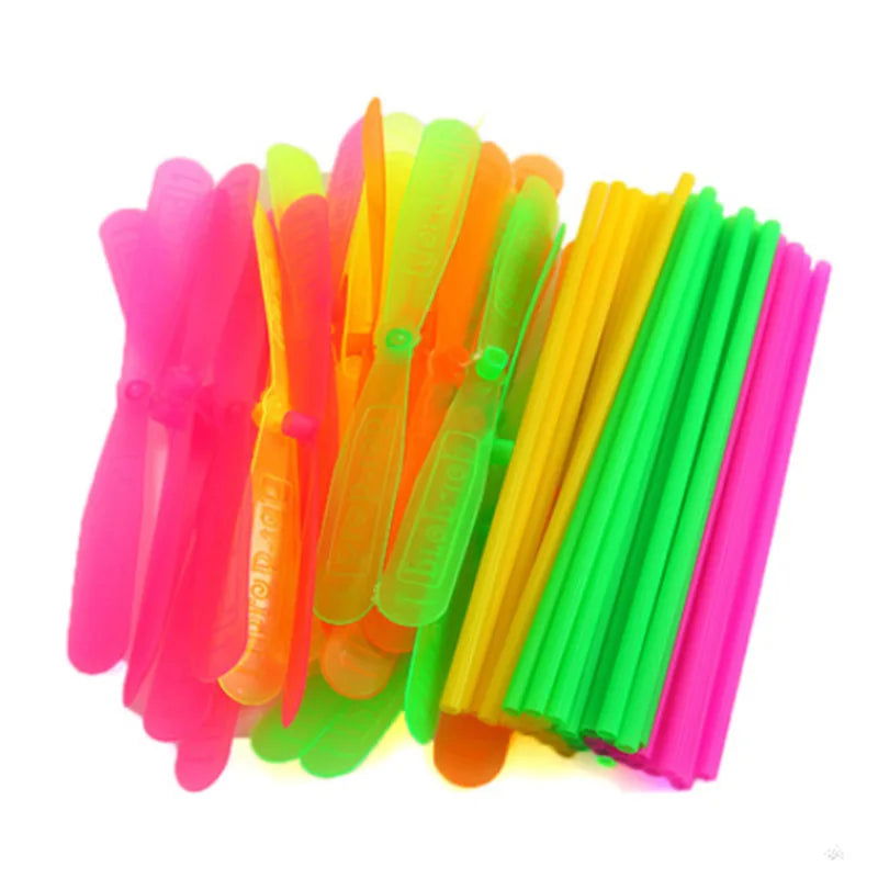 10/20pcs Novelty Plastic Bamboo Dragonfly Propeller Outdoor Classic Toy Kid Gift Rotating Flying Arrow Multicolor Random Color - Slobuy