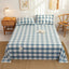 210x230cm Polyester Cotton Bed Sheet Skin-friendly Soft Jacquard Washed Cotton Coarse Cloth Bed Sheet - Slobuy