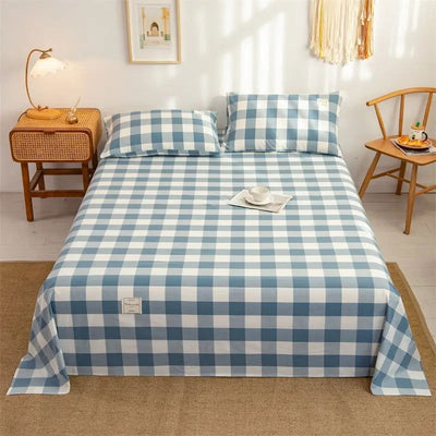 210x230cm Polyester Cotton Bed Sheet Skin-friendly Soft Jacquard Washed Cotton Coarse Cloth Bed Sheet - Slobuy