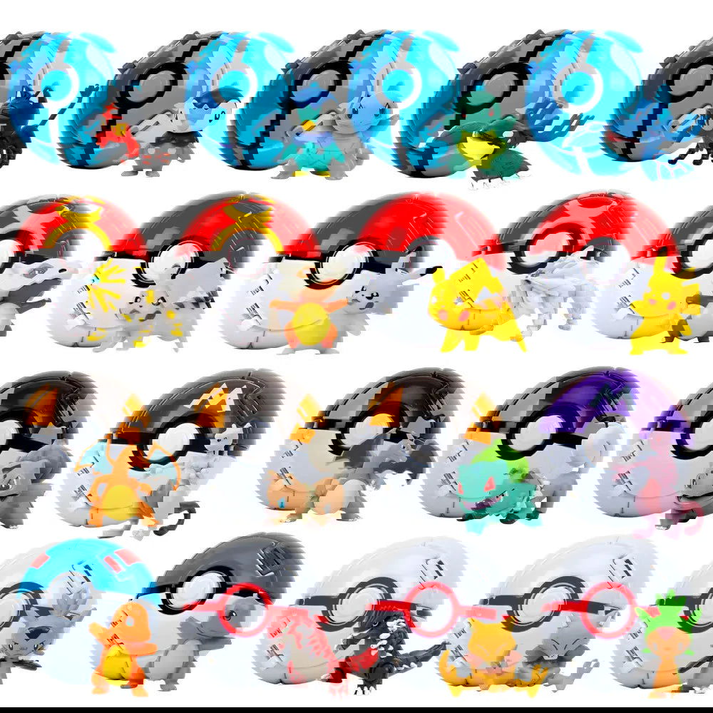 21 Styles Pokemon Elf Ball Anime Figure Pikachu Charizard Pocket Monster Variant Pokemon Elf Ball Toy Action Model Gift - Slobuy