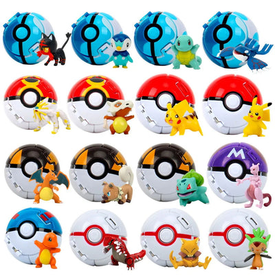 21 Styles Pokemon Elf Ball Anime Figure Pikachu Charizard Pocket Monster Variant Pokemon Elf Ball Toy Action Model Gift - Slobuy