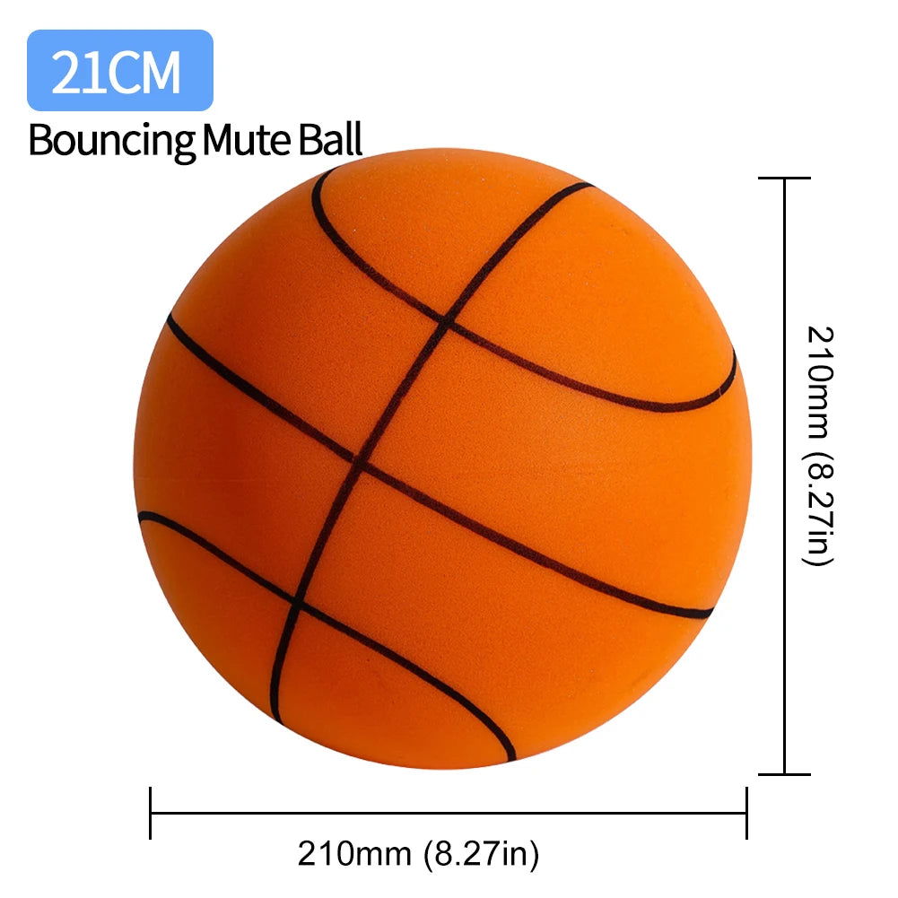 18/21/24CM Kids Bouncing Mute Ball High-Resilience Mute Dribbling Basketball Training Foam Ball 1-2Pcs Basketball Hoop Orange - Slobuy