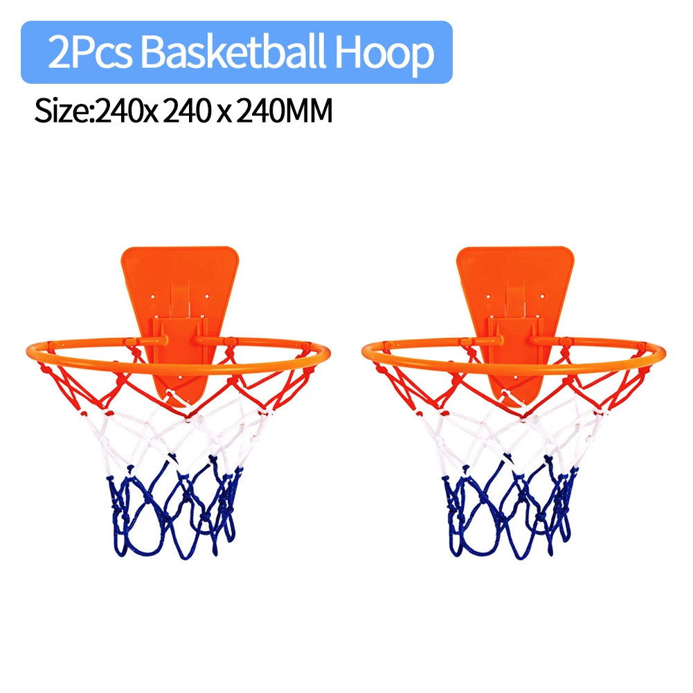 18/21/24CM Kids Bouncing Mute Ball High-Resilience Mute Dribbling Basketball Training Foam Ball 1-2Pcs Basketball Hoop Orange - Slobuy