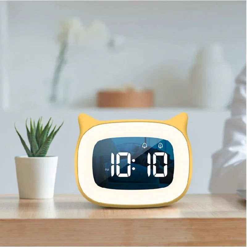 Rechargable Digital Alarm Clock Night Light Touch Snooze Always-on Display Desktop Table Clock 12/24H Dual Alarm Music LED Clock - Slobuy