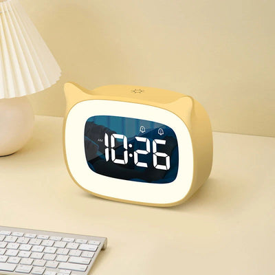 Rechargable Digital Alarm Clock Night Light Touch Snooze Always-on Display Desktop Table Clock 12/24H Dual Alarm Music LED Clock - Slobuy