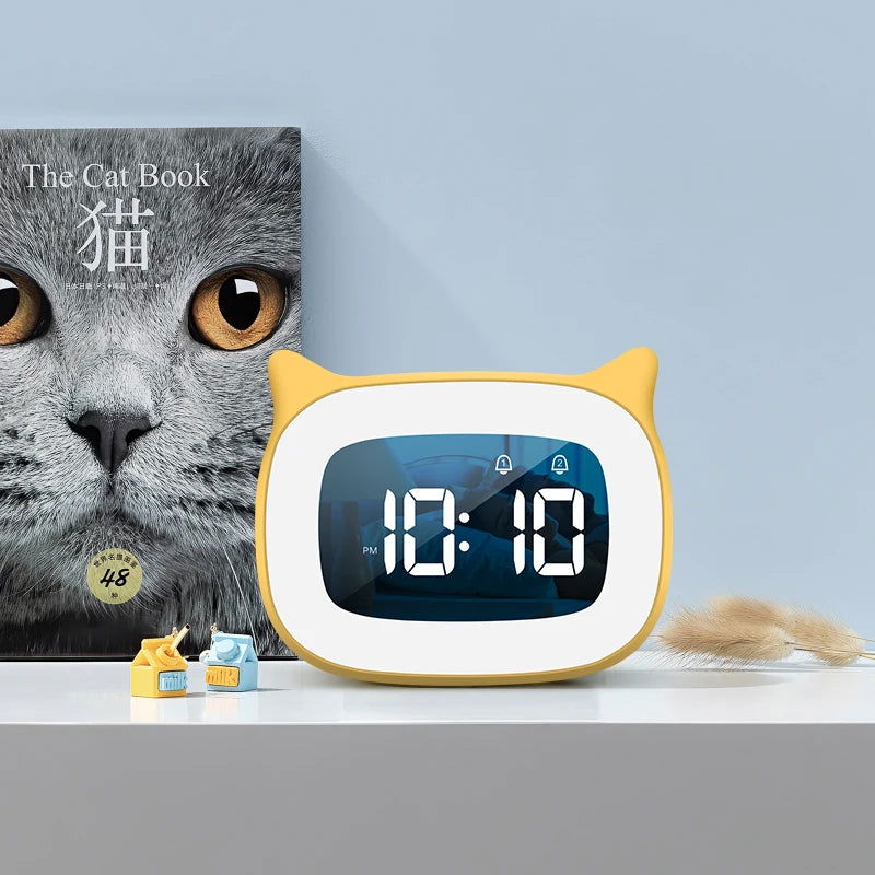 Rechargable Digital Alarm Clock Night Light Touch Snooze Always-on Display Desktop Table Clock 12/24H Dual Alarm Music LED Clock - Slobuy