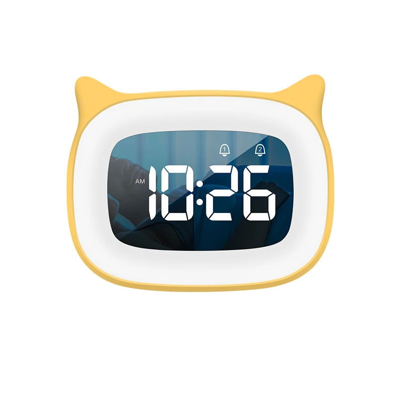 Rechargable Digital Alarm Clock Night Light Touch Snooze Always-on Display Desktop Table Clock 12/24H Dual Alarm Music LED Clock - Slobuy