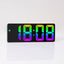Acrylic Digital Alarm Clock Voice Control Colorful Font Night Mode Table Clock Snooze 12/24H Electronic LED Clocks - Slobuy