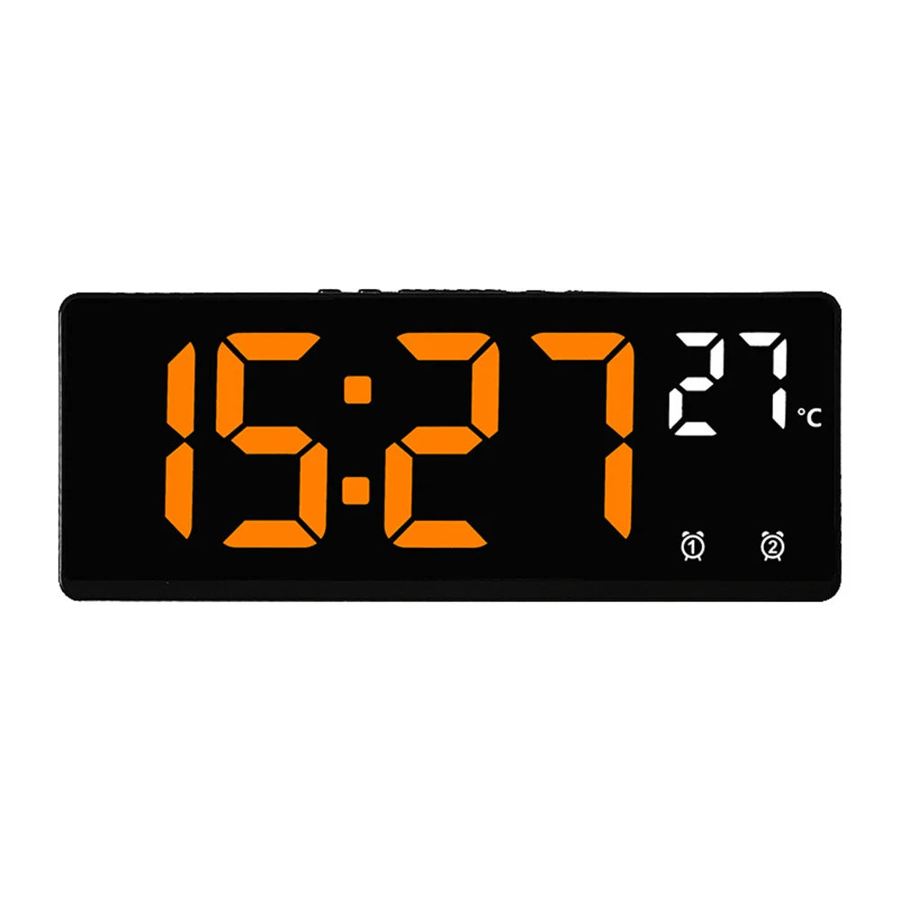 Voice Control Digital Alarm Clock Temperature Dual Alarm Snooze Desktop Table Clock Night Mode 12/24H LED Clock Watch - Slobuy