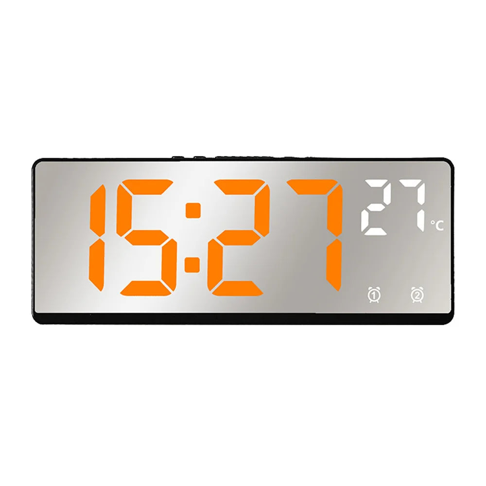 Voice Control Digital Alarm Clock Temperature Dual Alarm Snooze Desktop Table Clock Night Mode 12/24H LED Clock Watch - Slobuy