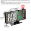 180° Arm Projection Digital Alarm Clock Temperature Humidity Night Mode Snooze 12/24H USB Plug-in Projector Table LED Clock - Slobuy