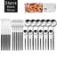 24Pcs Stainless Steel Dinnerware Set Black Gold Cutlery Spoon Fork Knife Western Cutleri Silverware Flatware Tableware Supplies - Slobuy