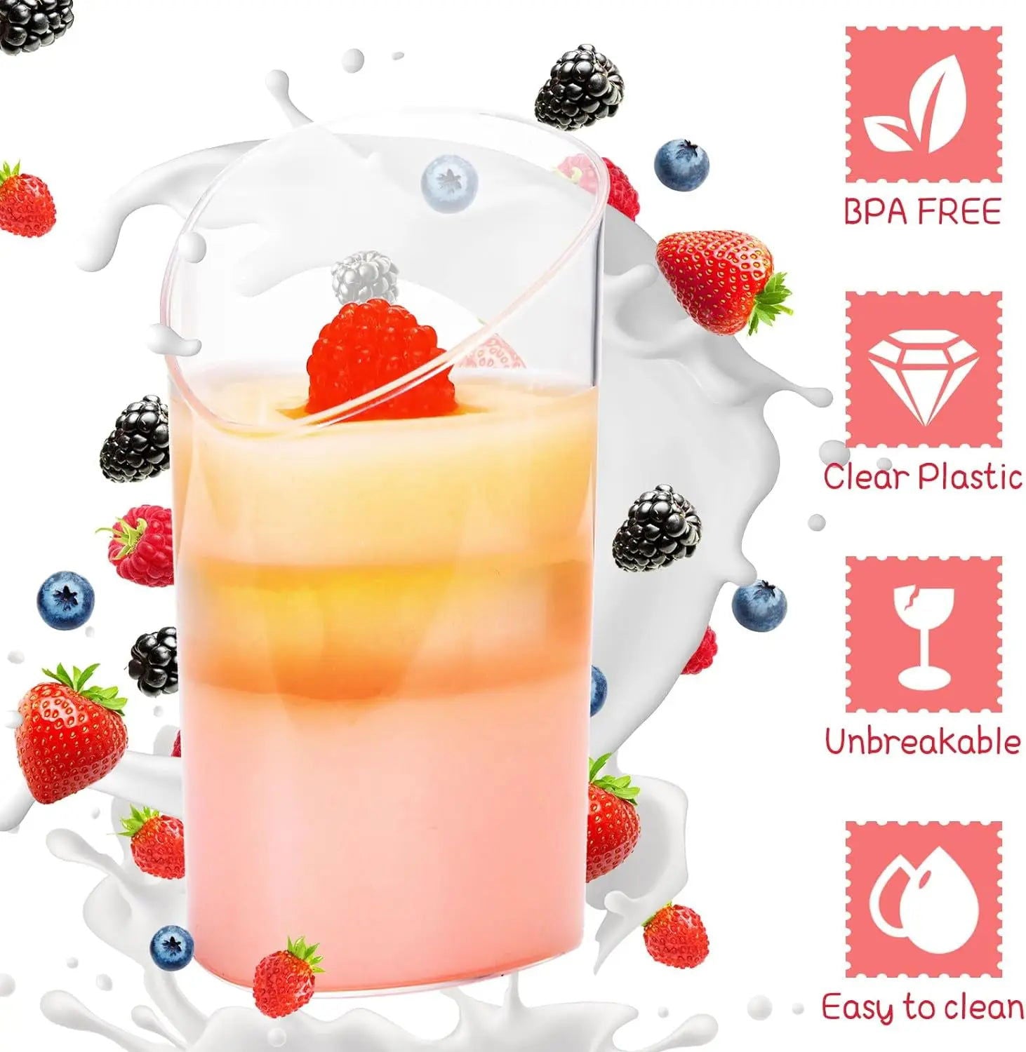 12/24 70ml Plastic Pudding Cups Ice-Cream Mousse Dessert Picnic Party Packing Dessert Cups Christmas Supplies - Slobuy