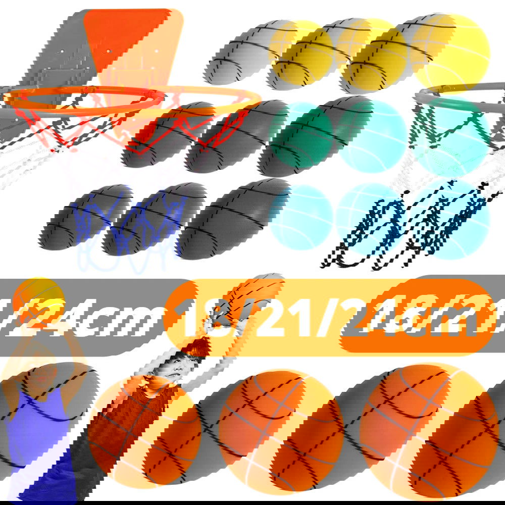 Bouncing Mute Ball 18/21/24cm Silent Foam Basketball Indoor Silent Ball Pat Basketball Silent Toddler Toys Air Bounce Basketball - Slobuy