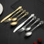 24pcs Cutlery Set Gold Dinnerware Stainless Steel Royal Spoon Forks Knives Kitchen Western Dinner Silverware Tableware Gift - Slobuy